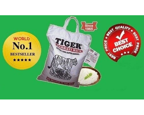 Basmati Rice - Best Quality 10 Kg Tiger Brand | Free post in UK